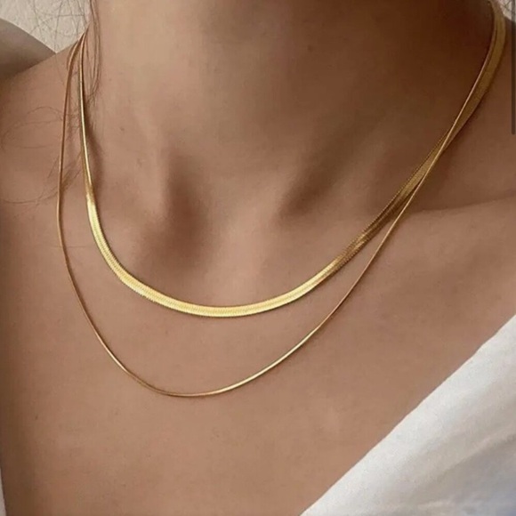 Fine jewelry Jewelry - NEW Luxe 18K Gold Plated Chain Layered Stacked Necklace